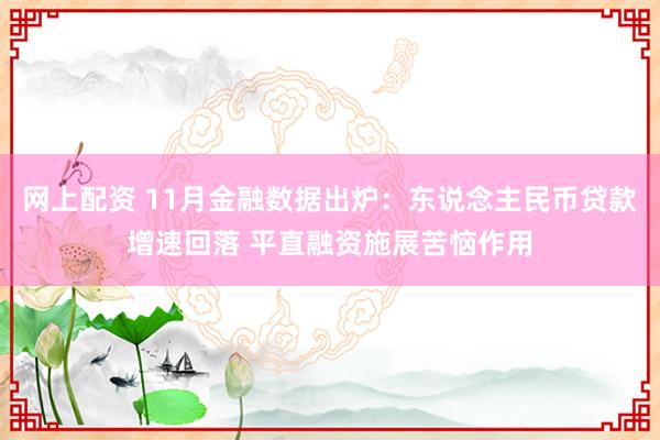 网上配资 11月金融数据出炉：东说念主民币贷款增速回落 平直融资施展苦恼作用